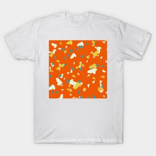 Abstract Terrazzo Tropical Orange Yellow Blue Aesthetic T-Shirt